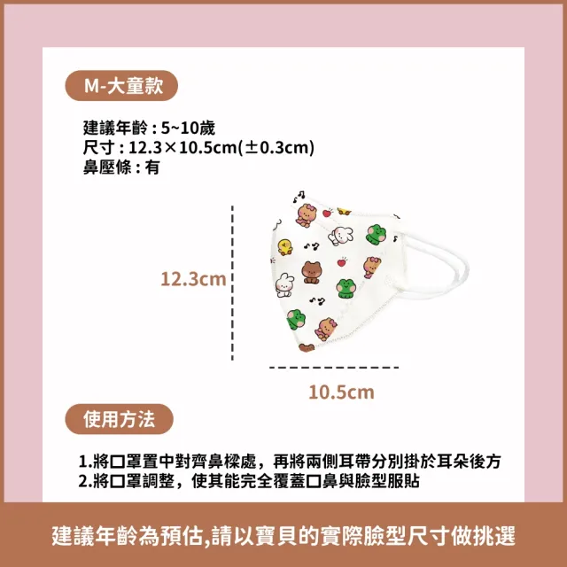 【ataraxis 興安】兒童3D立體醫用口罩-LINE FRIENDS minini款4盒組(兒童口罩｜中童/大童｜30入/盒)