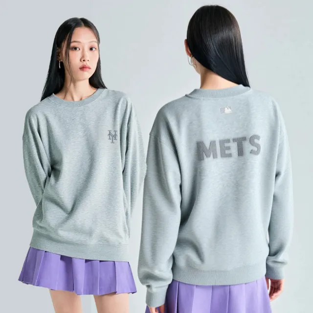 【MLB】背背後大Logo長袖大學T 紐約大都會隊(3AMTB0456-09MGS)