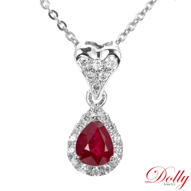 【DOLLY】14K金 緬甸紅寶石鑽石項鍊 高級訂製珠寶 浪漫質感 奢華送禮