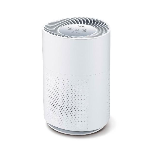  德國博依 Beurer LR 220 空氣清淨機，採用360度全淨化設計，搭載三效濾網組（前置濾網 + 活性碳濾網 + HEPA H13高效濾網），有效過濾PM2.5、花粉、異味及甲醛，適合4~7坪空間使用。機身輕巧（22x22x34cm，約2.9kg），低耗電30W，110V電源，中國製造，附BSMI認證R36153及3年保固，維持居家空氣清新健康。 