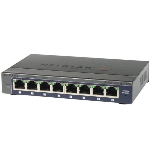 【NETGEAR】GS108E 桌上/壁掛式 8埠 Gigabit 簡易網管網路交換器 無風扇金屬殼 可接MOD 美國品牌
