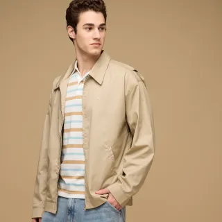 【NAUTICA】官方旗艦 男裝 經典短版夾克防風外套(卡其色)