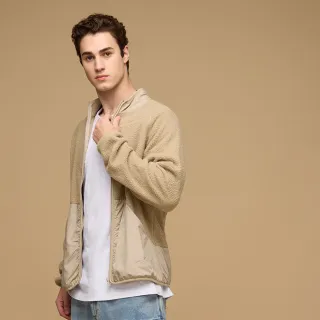 【NAUTICA】官方旗艦 男裝 羊羔毛立領夾克外套(卡其色)