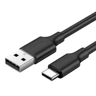 【綠聯】USB-A to Type-C快充傳輸線 升級版 0.5公尺 黑色(UGREEN/3A快充/0.5M/充電線)