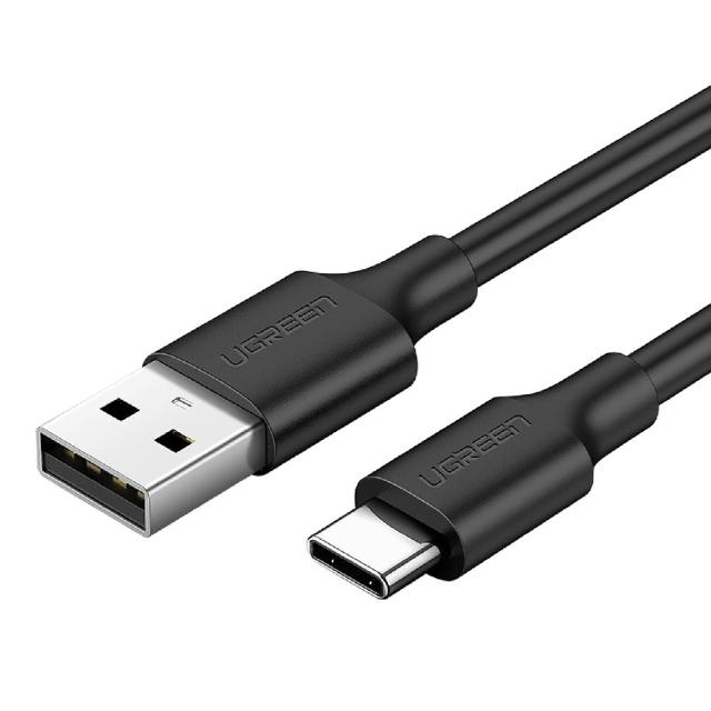 【綠聯】USB-A to Type-C快充傳輸線 升級版 1公尺 黑色(UGREEN/3A快充/1M/充電線)