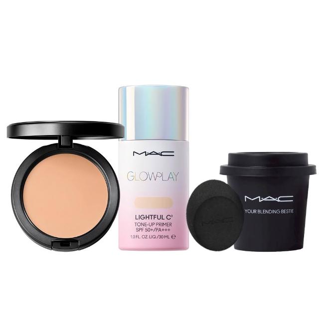 【M.A.C】完美奶霜持妝組(超持妝柔焦輕粉餅 12g＋超漾光高防曬妝前乳_雙11限定)