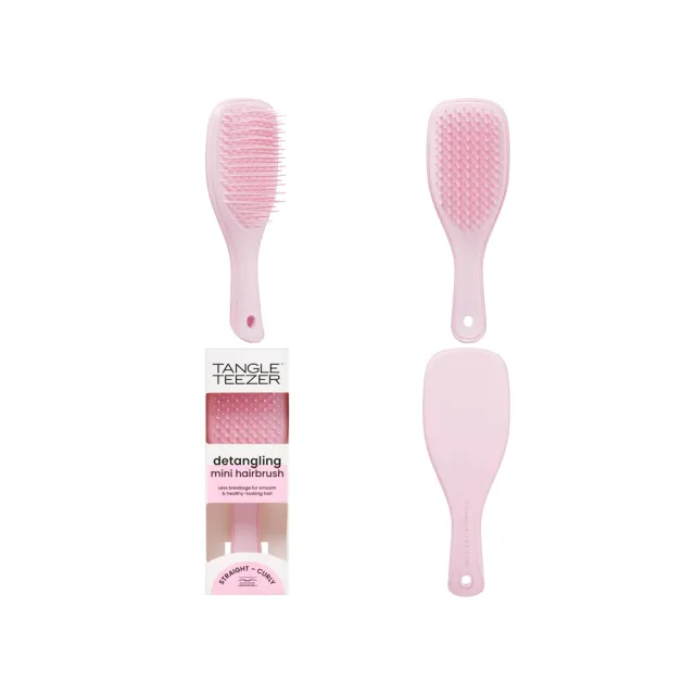 【TANGLE TEEZER 提碁】Mini英倫手握梳-粉色(護髮梳/順髮梳/濕髮梳/抗糾結/抗毛躁/王妃梳)