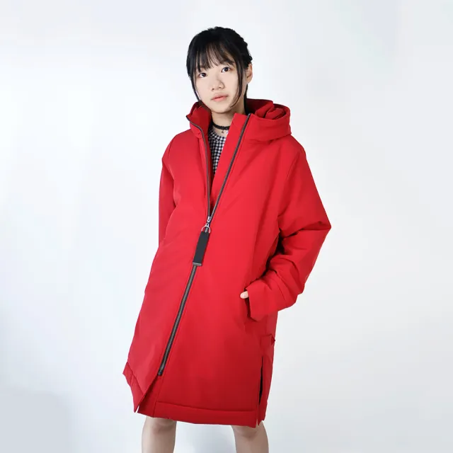 【GFoneone】阻菌防水韓系防寒大衣-紅(女外套 阻菌/防水/透濕/防潑水/汙水/保暖)