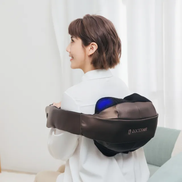 【DOCTORAIR】3D無線肩頸深層按摩器MN-05(咖)