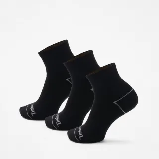 【Timberland 官方旗艦】中性黑色短筒襪三入組(A6BAQ001)