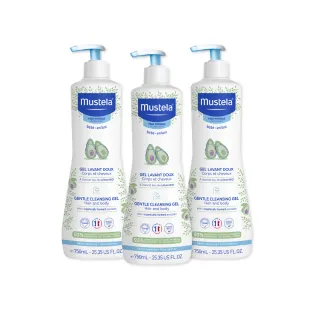 【Mustela 慕之恬廊】慕之幼 加量版多慕雙潔乳 750mlX3入(寶寶 嬰兒 沐浴乳洗髮精 公司貨 台灣獨家總代理)