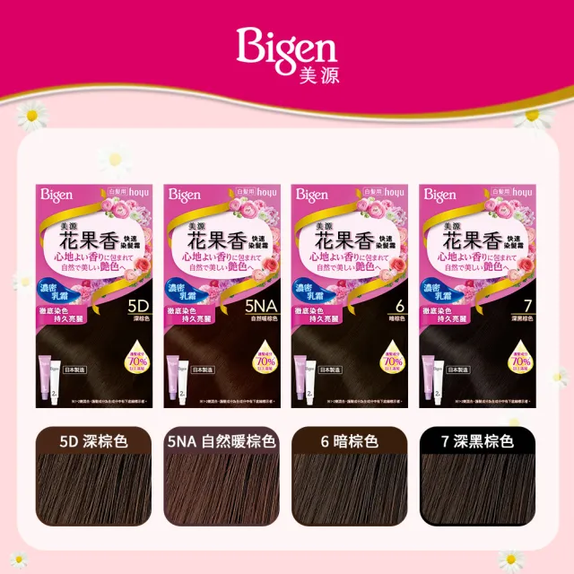 【Hoyu Bigen 美源】花果香快速染髮霜3件組