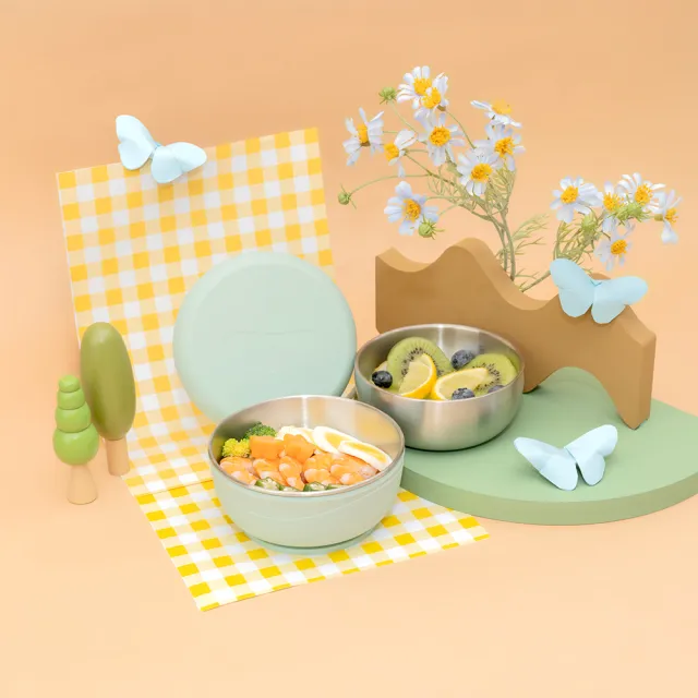 【CYD TERRA 官方直營】PICABOO雙寶碗（雙碗組合/不銹鋼餐碗/防燙隔熱）(極簡收納 學生餐碗)