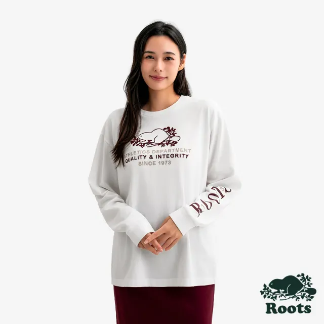 【Roots】Roots女裝- NOUVEAU CLASSIC 長袖上衣(白色)