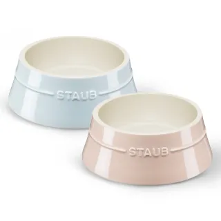 【法國Staub】寵物陶瓷圓形餐碗0.8L-豆沙粉/奶油藍2色任選 水碗/食碗/貓碗/狗碗(德國雙人牌集團官方直營)