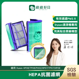 【Have Green Days 綠綠好日】適用 戴森 Dyson HP06/TP06/PH02/HP07/TP07/HP09 抗菌HEPA濾芯(濾網)