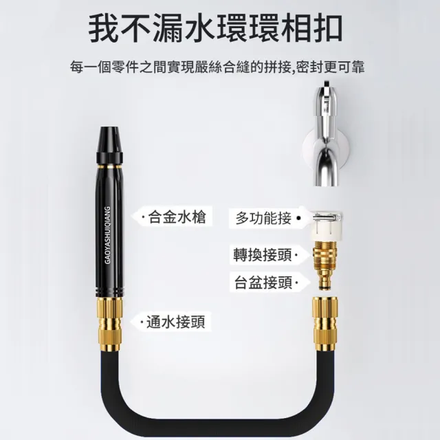 【ANTIAN】多功能高壓沖洗伸縮水管洗車水槍 家車兩用強力噴頭 澆花神器 車用清洗水槍