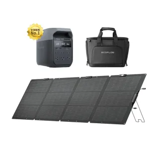 【ECOFLOW】原廠直營 DELTA 3 戶外儲電設備+220W太陽能板+防水收納包(儲能電源 防颱必備 停電神器)