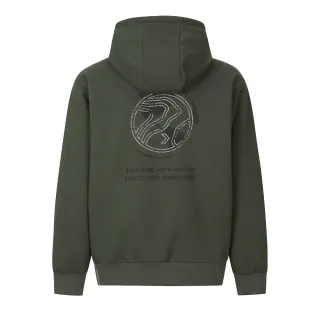 【Discovery Expedition】戶外地球印花刷毛帽T 休閒帽T 保暖上衣 刷絨帽T(DXHD55056-KAD)