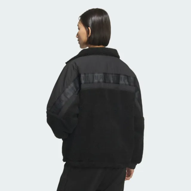 【adidas 愛迪達】外套 女 運動立領外套 絨布 WORD BOA JKT 黑 KA0871(S3212)