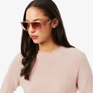 【LACOSTE】女裝-針織粗梳羊毛毛衣(粉紅色)