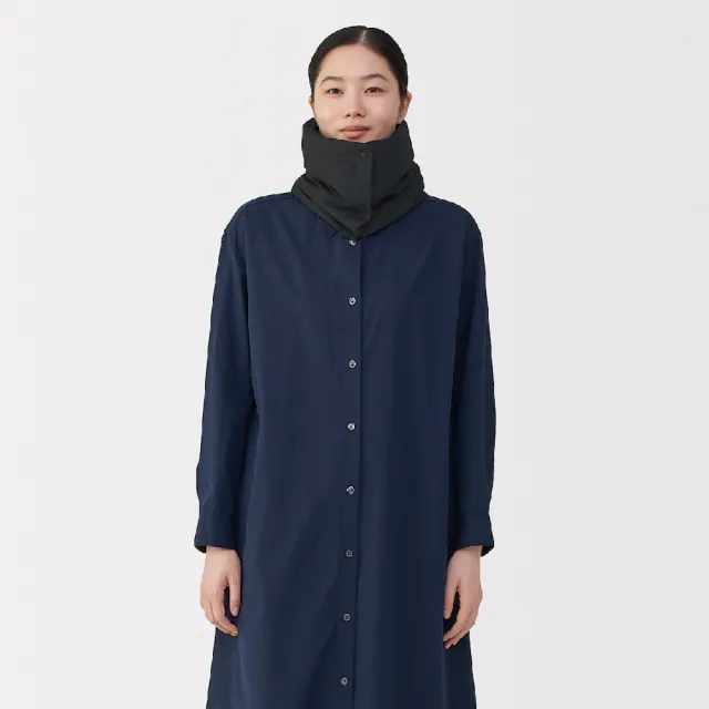 【MUJI 無印良品】撥水加工可攜式保暖領圍(米色/煙燻綠/黑色)
