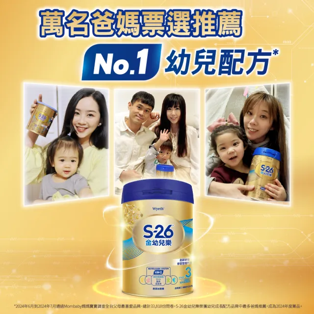【惠氏 S-26】官方直營 金幼兒樂S-HMO配方1-3歲（1600gx1罐）