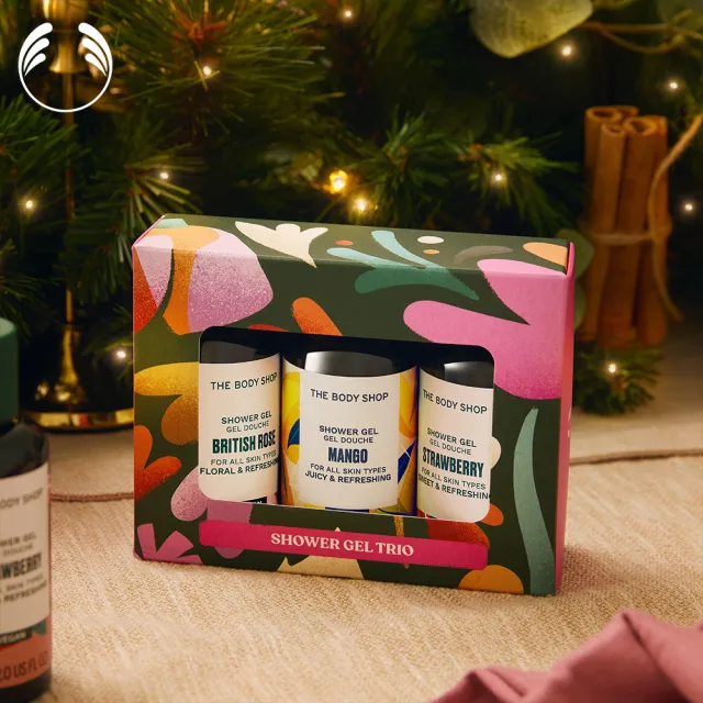 【THE BODY SHOP 美體小舖】三小福果香沐浴原裝禮盒(生日禮物/情人節禮物)