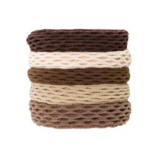 【L. ERICKSON 官方旗艦】網狀 運動髮圈 5入 〈大地棕〉