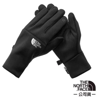 【The North Face】ETIP RECYCLED 人體工學四向彈力防風保暖觸屏觸控手套(4SHA-KY4 黑/白 V)