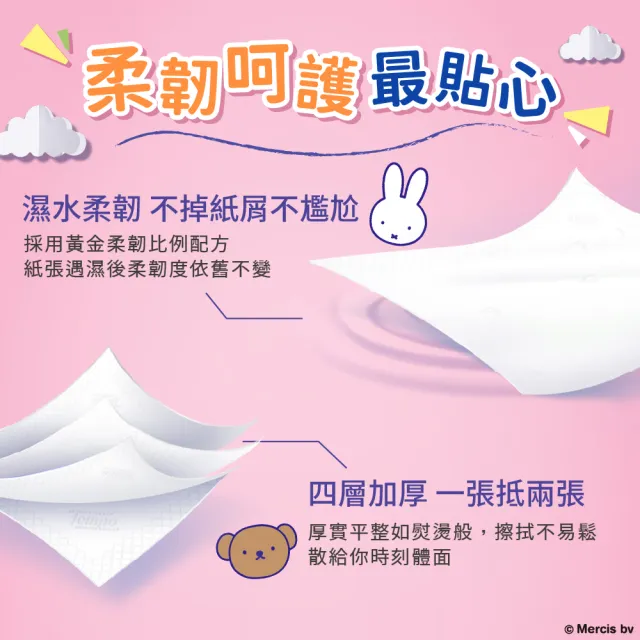 【TEMPO】Miffy 限定版迷你裝紙手巾天然無香(7抽x36包/組)