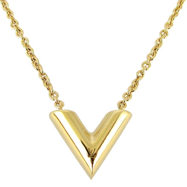 【Louis Vuitton 路易威登】Essential 經典V標誌項鍊(M00857/金色)