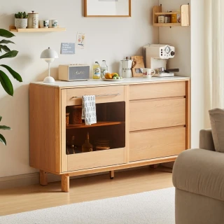 【hoi! 好好生活】林氏木業林沐系列1.5M滑門矮餐邊櫃 UB5T