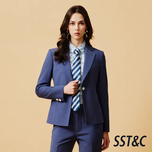 【SST&C】女裝 可機洗_藍紫素面修身版西裝外套-825212012071(換季65折)