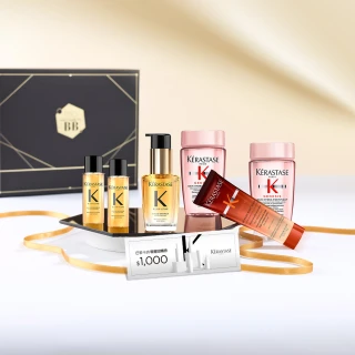 【Beauty Box】momo美妝盒(巴黎卡詩/奢光小金油/金緻柔馭/粉漾芯生/護髮/髮油/洗髮精/禮盒)