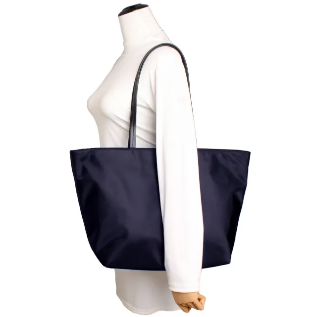 【TORY BURCH】立體LOGO尼龍肩背托特包(海軍藍)
