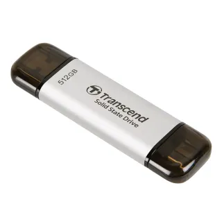 【Transcend 創見】ESD310S 512GB USB3.2 雙介面SSD固態行動碟-極光銀(TS512GESD310S)
