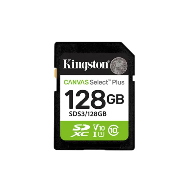 【Kingston 金士頓】Canvas Select Plus SD 128GB/150MB/s 記憶卡(SDS3/128GB)
