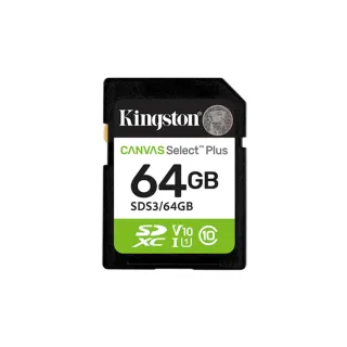 【Kingston 金士頓】Canvas Select Plus SD 64GB/100MB/s 記憶卡(SDS3/64GB)