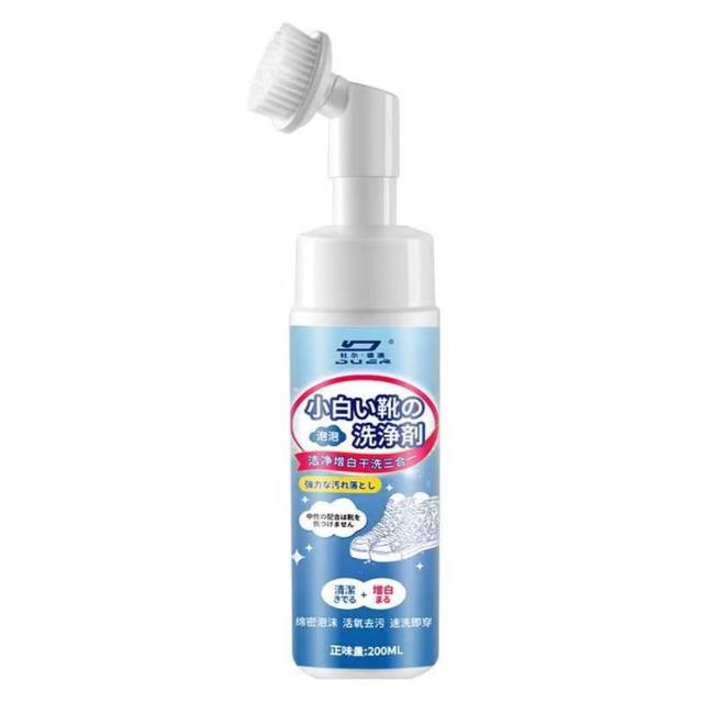【YING SHUO】買一送一 自帶刷頭 小白鞋清潔劑 200ml(免水洗 增白 乾洗 球鞋去污劑 洗鞋神器)