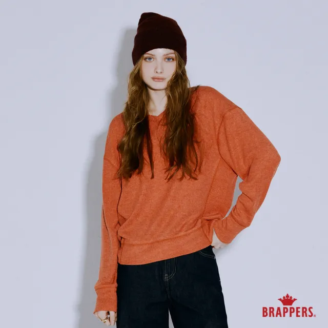 【BRAPPERS】女款 經典V領拼接上衣(橘)