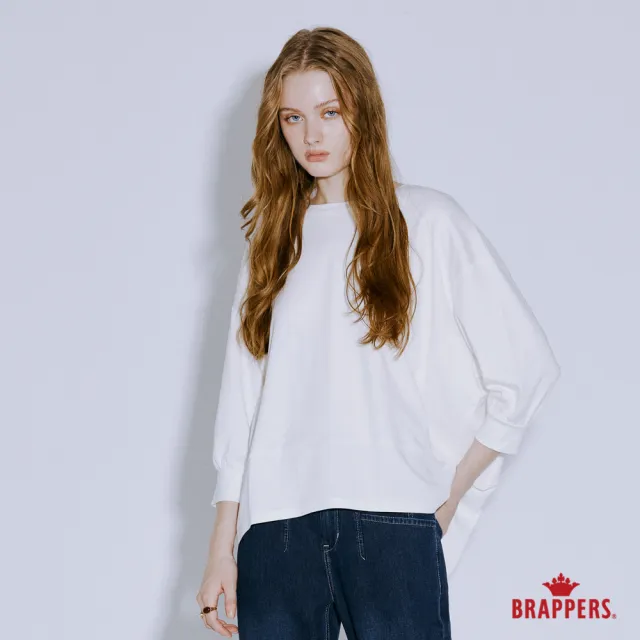 【BRAPPERS】女款 造型落肩圓領T(米白)