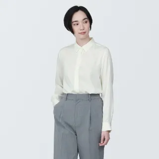 【MUJI 無印良品】女嫘縈混標準領長袖套衫(共4色)