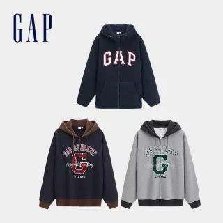 【GAP】男女同款 Logo刺繡連帽外套-多款任選(788182&788291&788293)