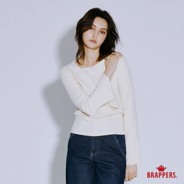【BRAPPERS】女款 不對稱剪裁拼接上衣(米白)