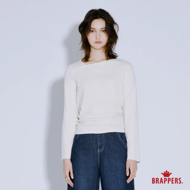 【BRAPPERS】女款 不對稱剪裁拼接上衣(米白)