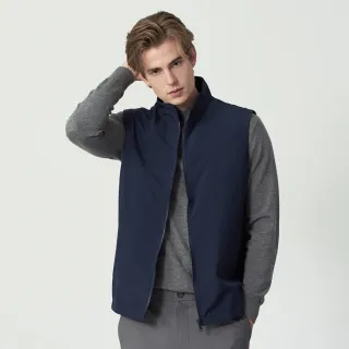 【pierre cardin 皮爾卡登】休閒服飾 男款 簡約百搭防風立領輕量保暖背心-丈青色(5255363-39)