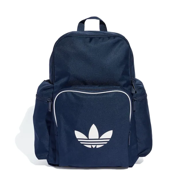 【adidas 愛迪達】Adicolor BP 深藍色 經典 三葉草LOGO 運動 休閒 後背包 JX0239