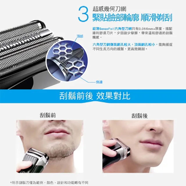 【BRAUN 百靈】三鋒系列電動刮鬍刀/電鬍刀-黑  充插兩用(3020s-B)