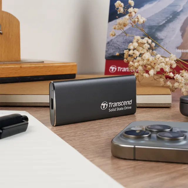 【Transcend 創見】ESD265C 2TB USB3.2/Type C 輕薄雙介面外接SSD行動固態硬碟-玄鐵灰(TS2TESD265C)